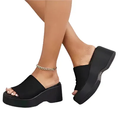 Open Toe Platform Cloth Sandals