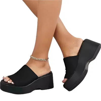 Open Toe Platform Cloth Sandals