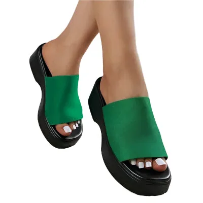 Open Toe Platform Cloth Sandals