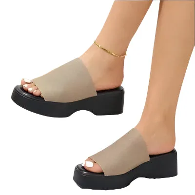 Open Toe Platform Cloth Sandals