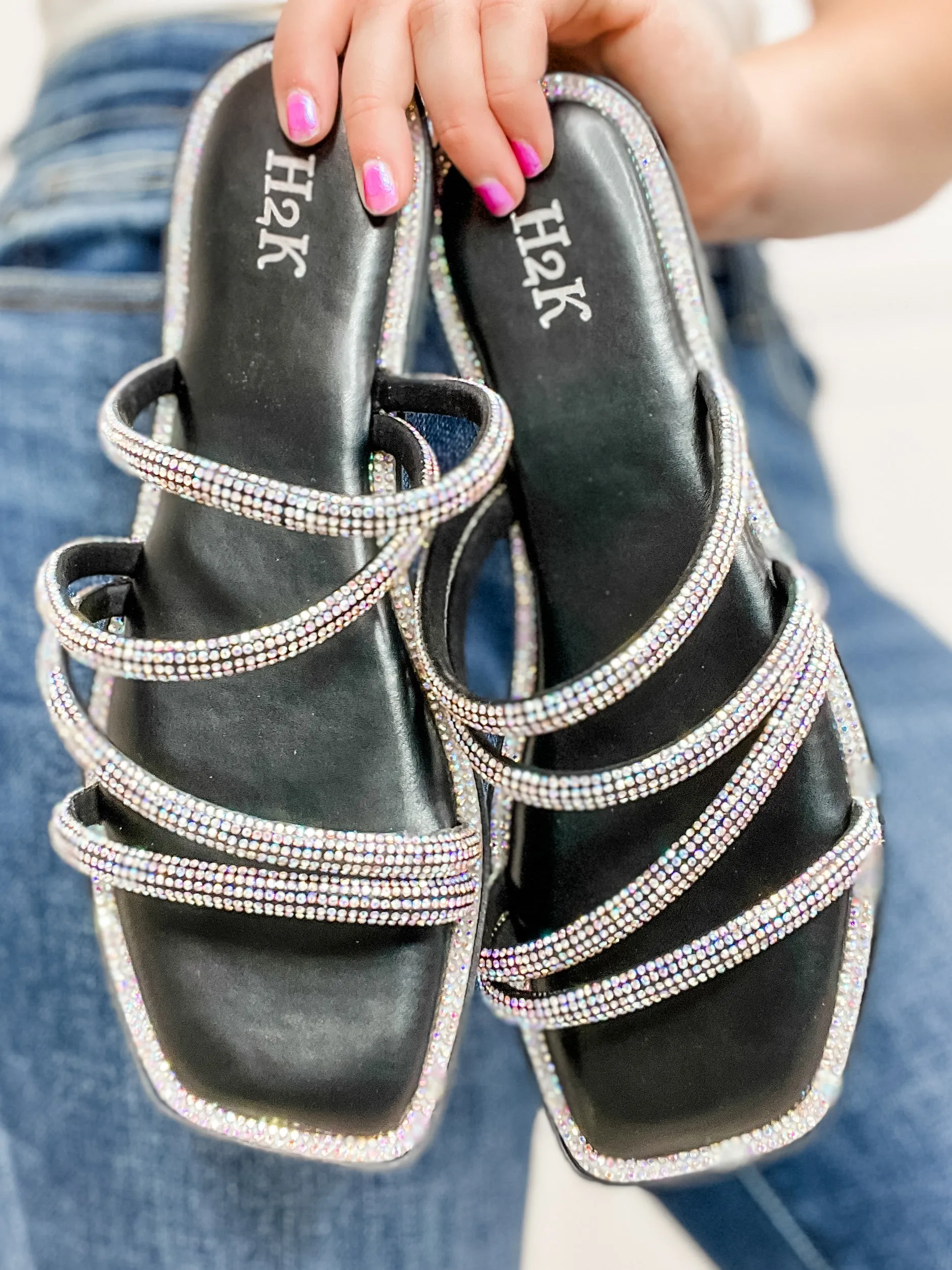 Open Toe "Iris" Slide Sandals