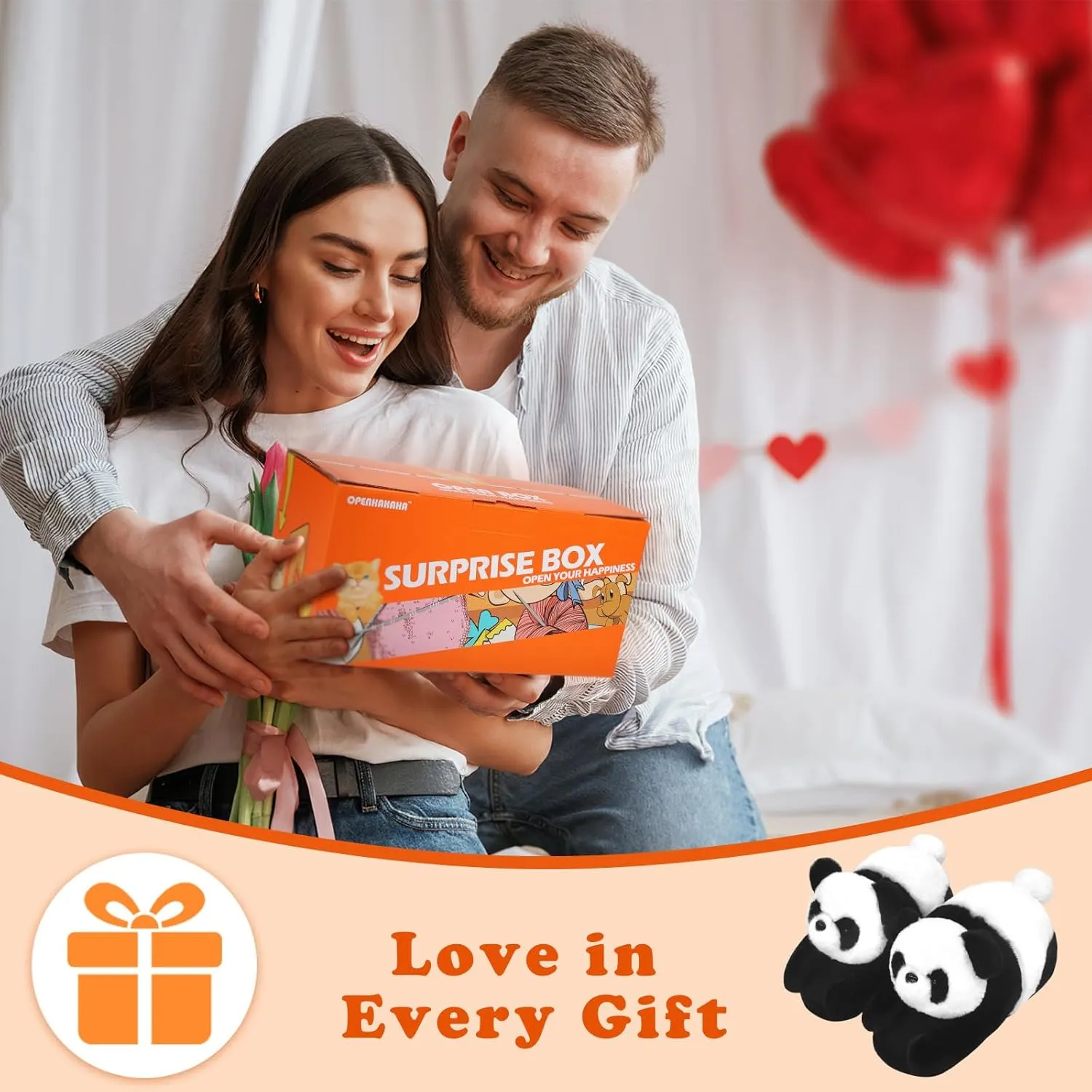 Openhaha Animal Slippers - Cute Fluffy Non-slip Raccoon Gifts for Women, Men
