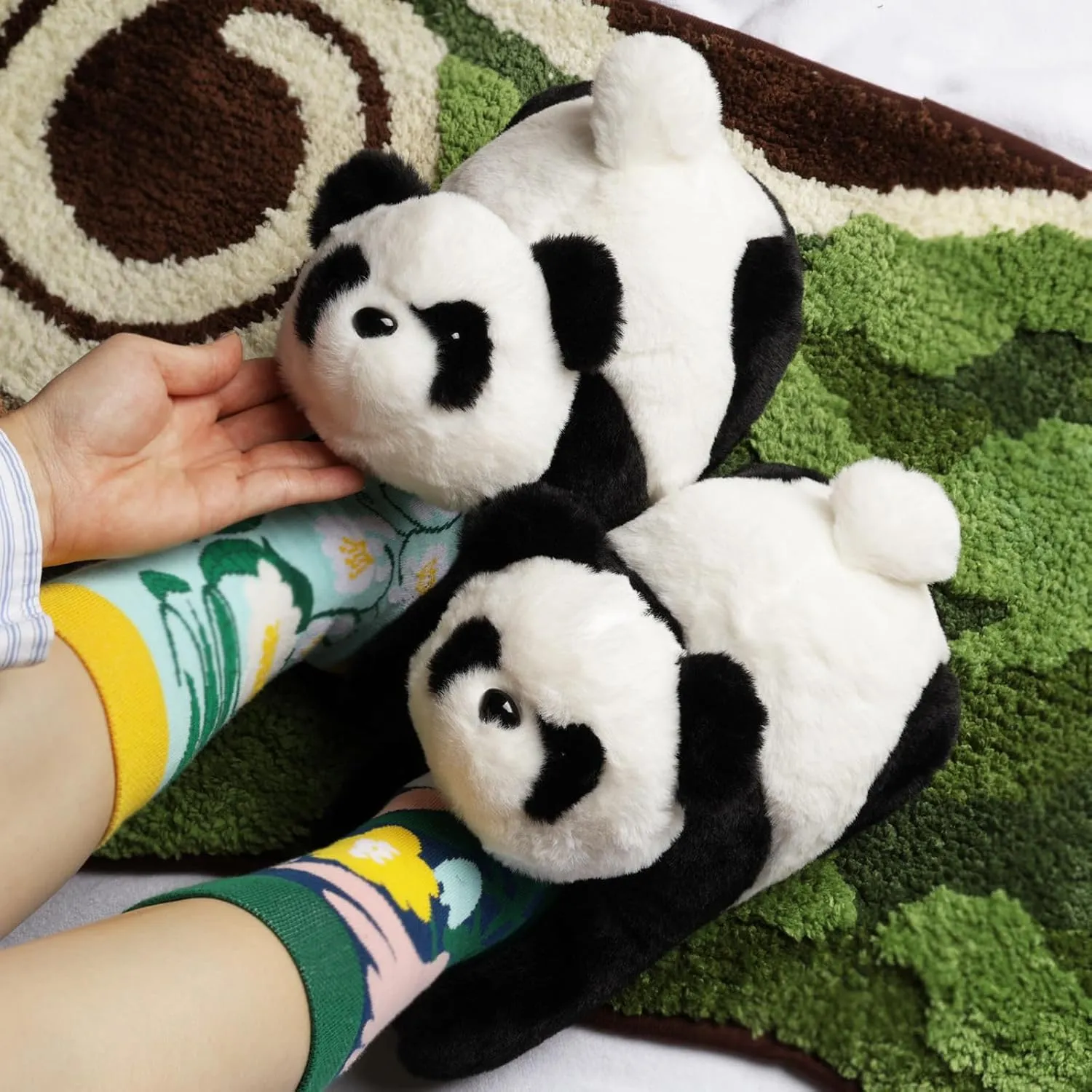 Openhaha Animal Slippers - Cute Fluffy Non-slip Raccoon Gifts for Women, Men