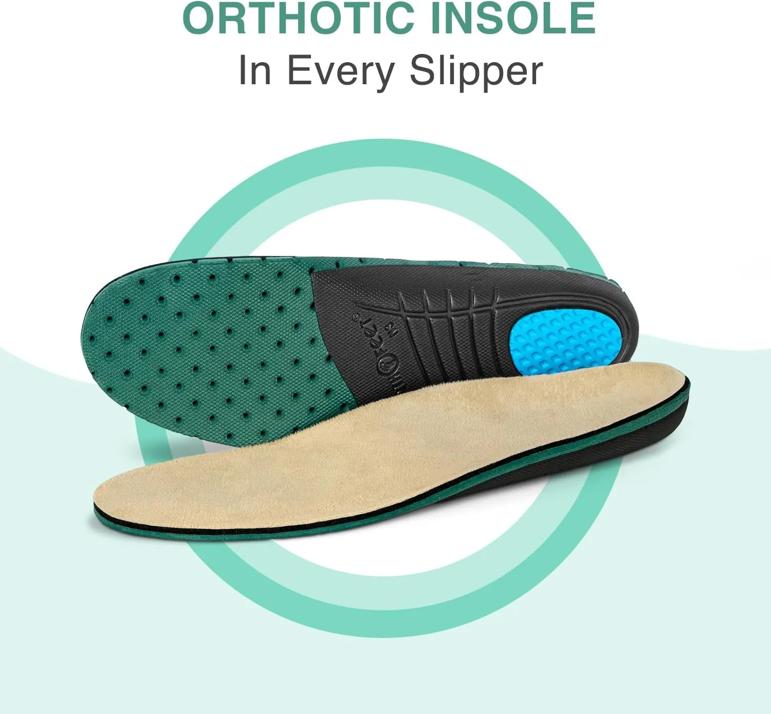 Orthofeet Women's Orthopedic Leather Lorin Hands-Free Slipper