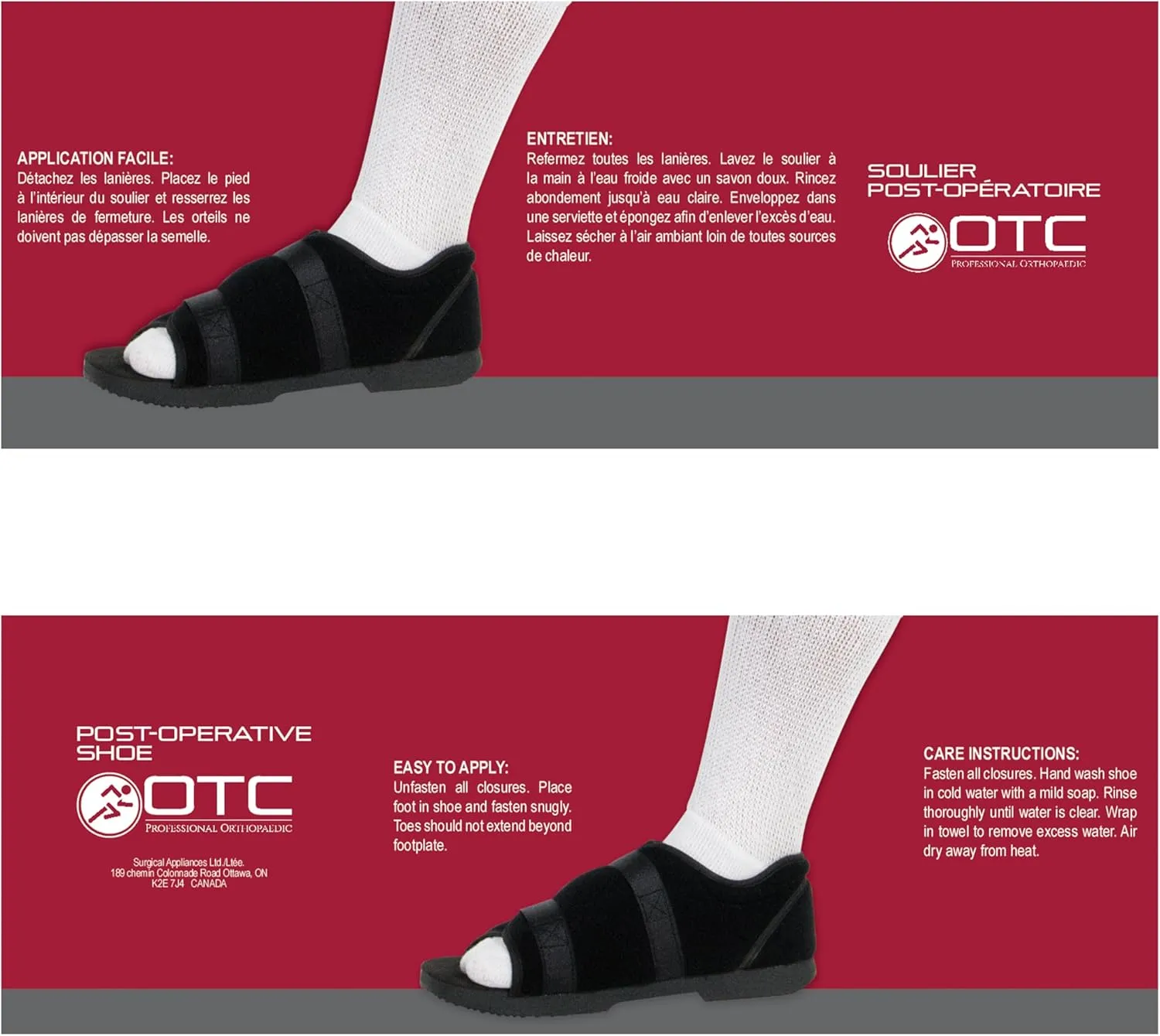 OTC Post-Op Shoe, Soft Top, for Men & Women, Small (Women)