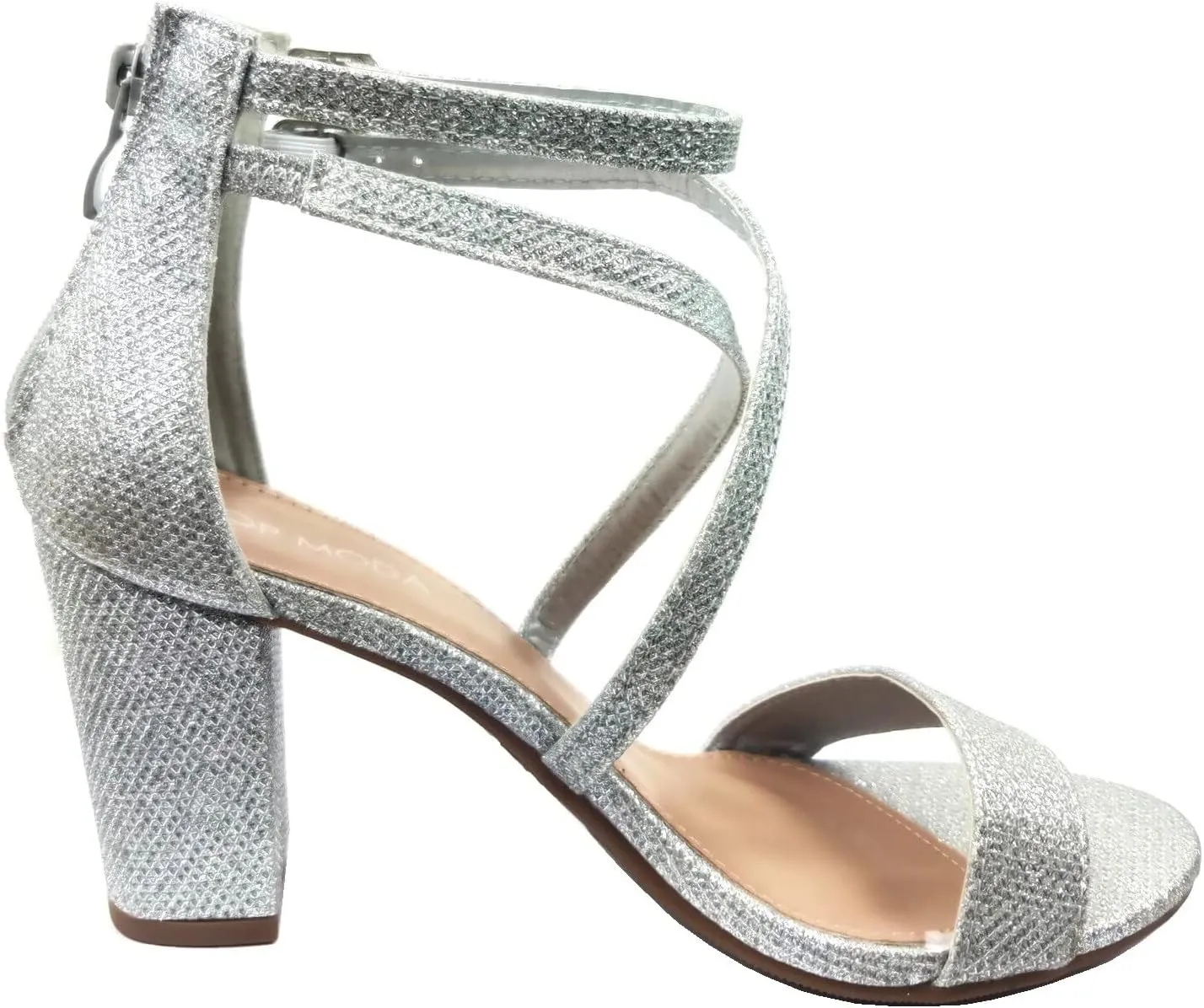Over The Toe Cross Strap Block Heel Open Toe Dress Sandal