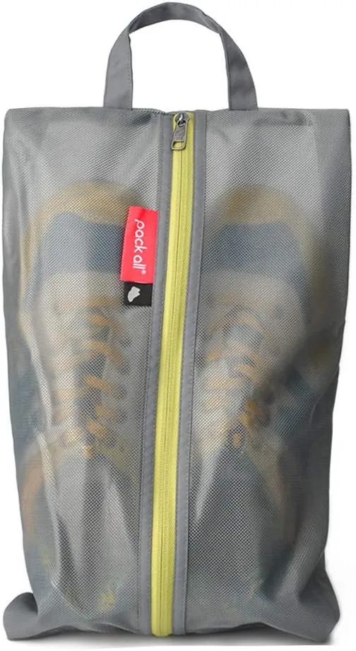 pack all Shoe Bag for Travel, Water-Resistant Shoe Pouch for Gym, Odor-Resistant Soccer Cleats Bag for Sport (Grey, 1-Pack)