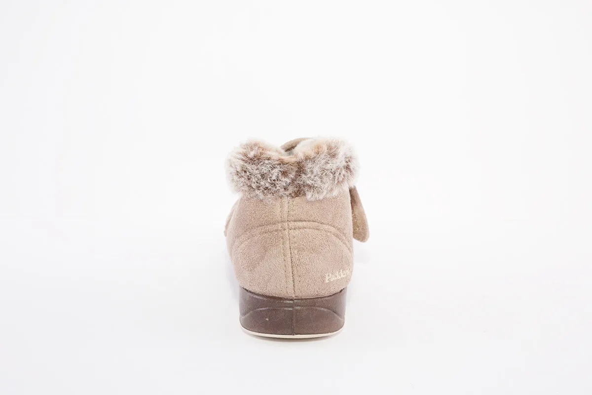 PADDERS - 409 HUSH-VELCRO SLIPPER - TAUPE