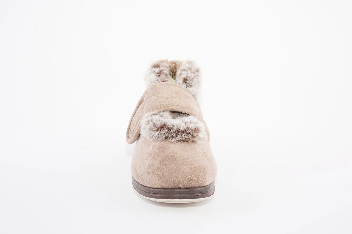 PADDERS - 409 HUSH-VELCRO SLIPPER - TAUPE
