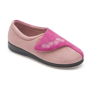 Padders HUG Womens (EE Fit) Touch Fasten Slippers Pink