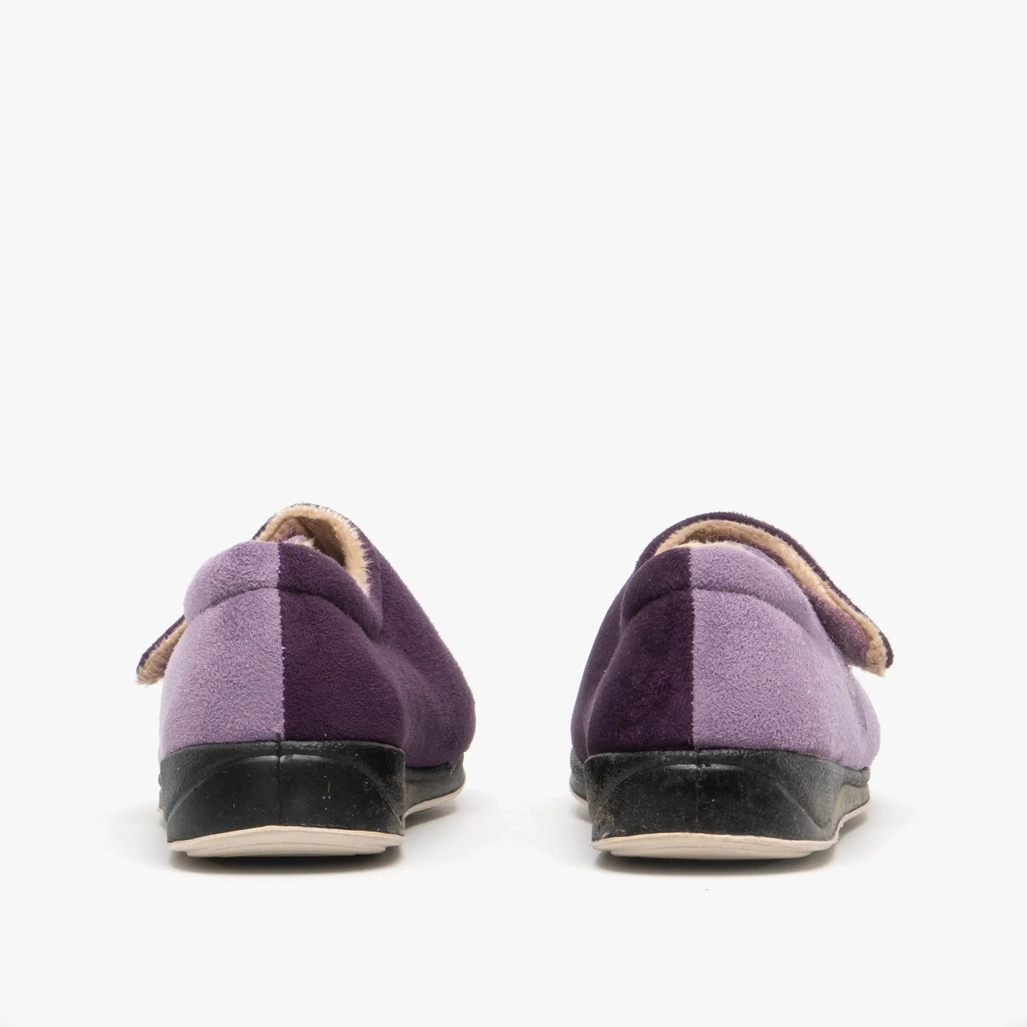 Padders HUG Womens (EE Fit) Touch Fasten Slippers Purple/Lavender