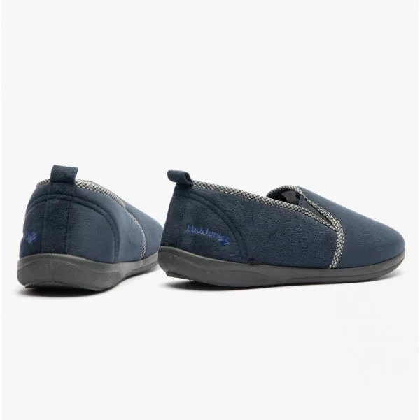 Padders LEWIS Mens (G Fit) Full Slippers Navy