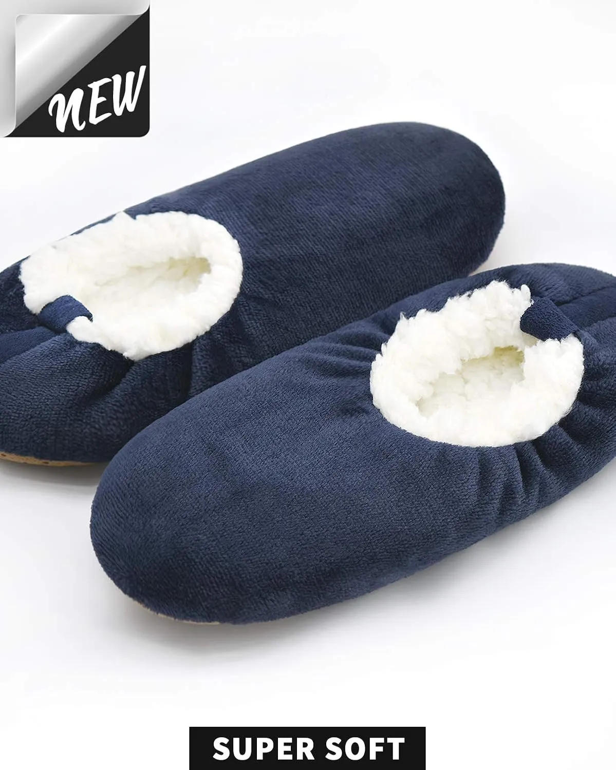Panda Bros Mens Slipper Socks Low Cut Super Soft Warm Home Sock with Non-Slip Indoor Slipper Shoes Socks