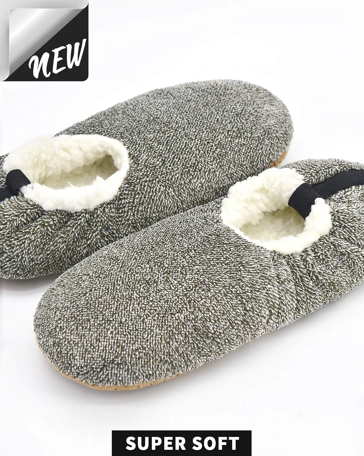Panda Bros Mens Slipper Socks Low Cut Super Soft Warm Home Sock with Non-Slip Indoor Slipper Shoes Socks
