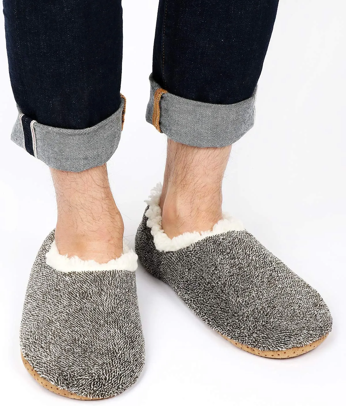 Panda Bros Mens Slipper Socks Low Cut Super Soft Warm Home Sock with Non-Slip Indoor Slipper Shoes Socks