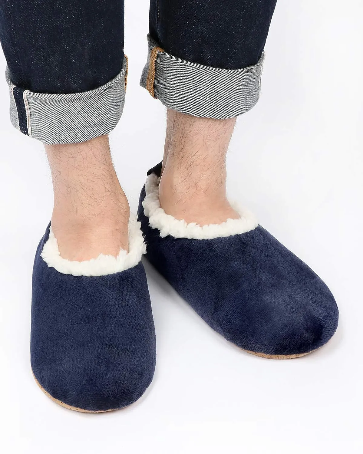 Panda Bros Mens Slipper Socks Low Cut Super Soft Warm Home Sock with Non-Slip Indoor Slipper Shoes Socks