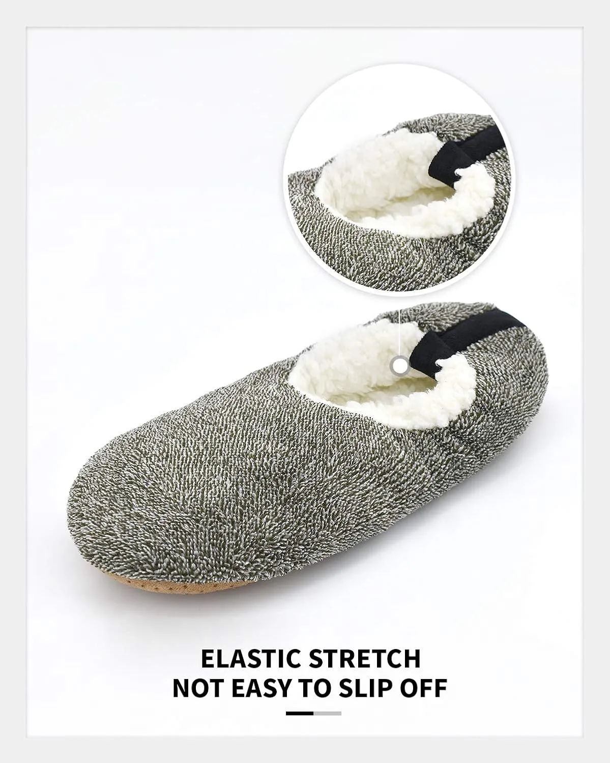 Panda Bros Mens Slipper Socks Low Cut Super Soft Warm Home Sock with Non-Slip Indoor Slipper Shoes Socks
