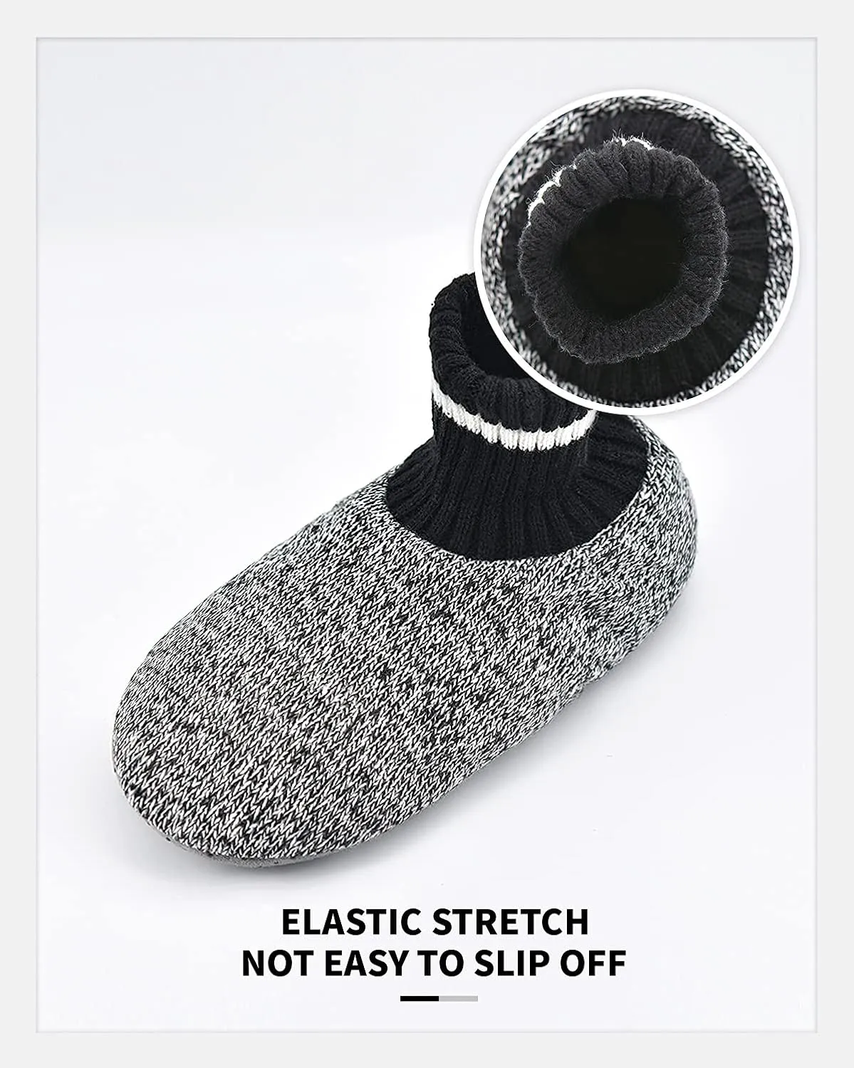 Panda Bros Slipper Socks Soft Cozy Thick House Indoor Boot Sock Shoes with Anti-Skid Bottom Soles for Men's