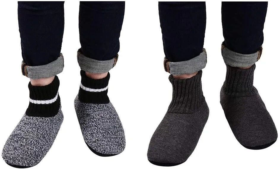 Panda Bros Slipper Socks Soft Cozy Thick House Indoor Boot Sock Shoes with Anti-Skid Bottom Soles for Men's