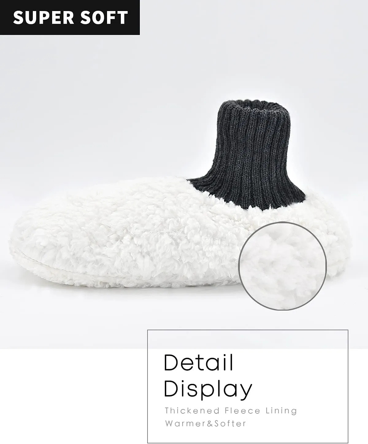 Panda Bros Slipper Socks Soft Cozy Thick House Indoor Boot Sock Shoes with Anti-Skid Bottom Soles for Men's