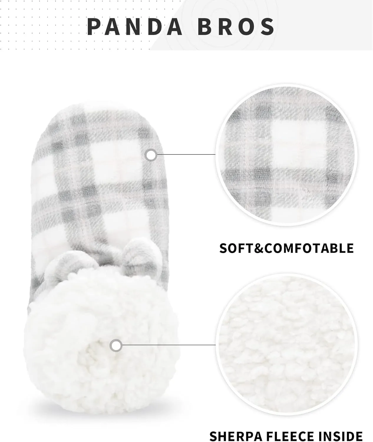 Panda Bros Women's Slipper Sock Indoor Super Soft Warm Fuzzy Lined Booties Slippers, Winter Fluffy House Socks with Grippers