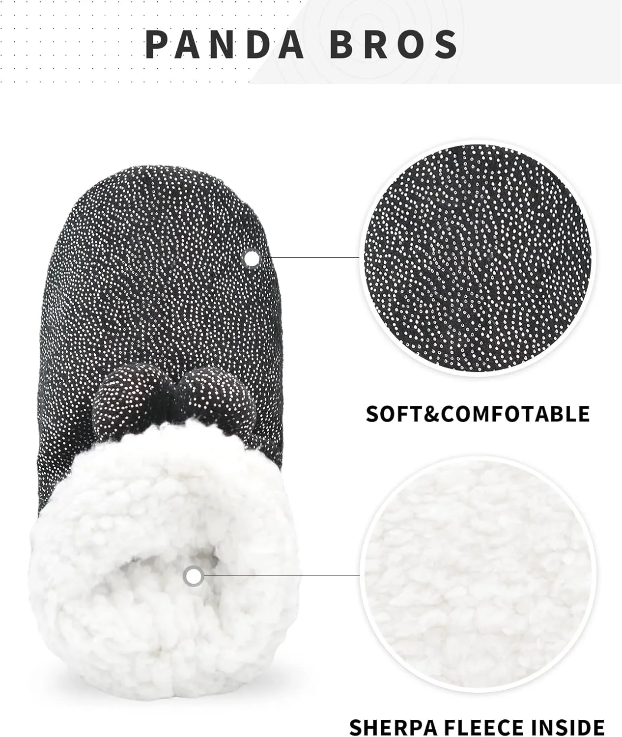 Panda Bros Women's Slipper Sock Indoor Super Soft Warm Fuzzy Lined Booties Slippers, Winter Fluffy House Socks with Grippers