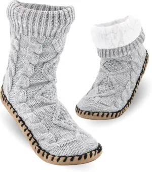 Panda Bros Women's Winter Super Soft Warm Cozy Fuzzy Fleece-Lined with Grippers Slipper Socks