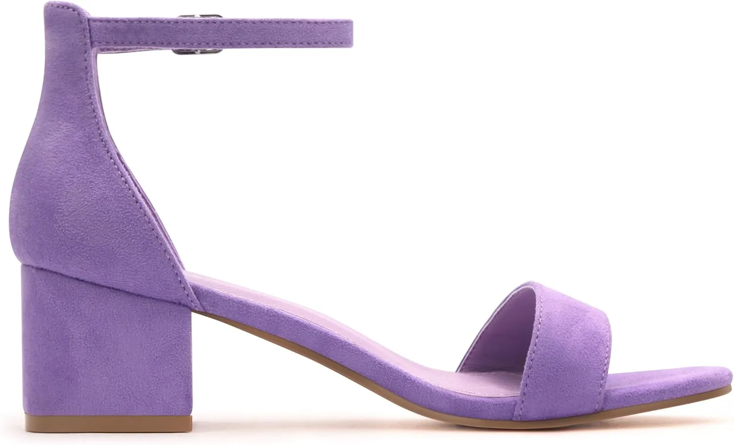 PARTY Women's Open Toe Ankle Strap Low Block Chunky Heels Sandals