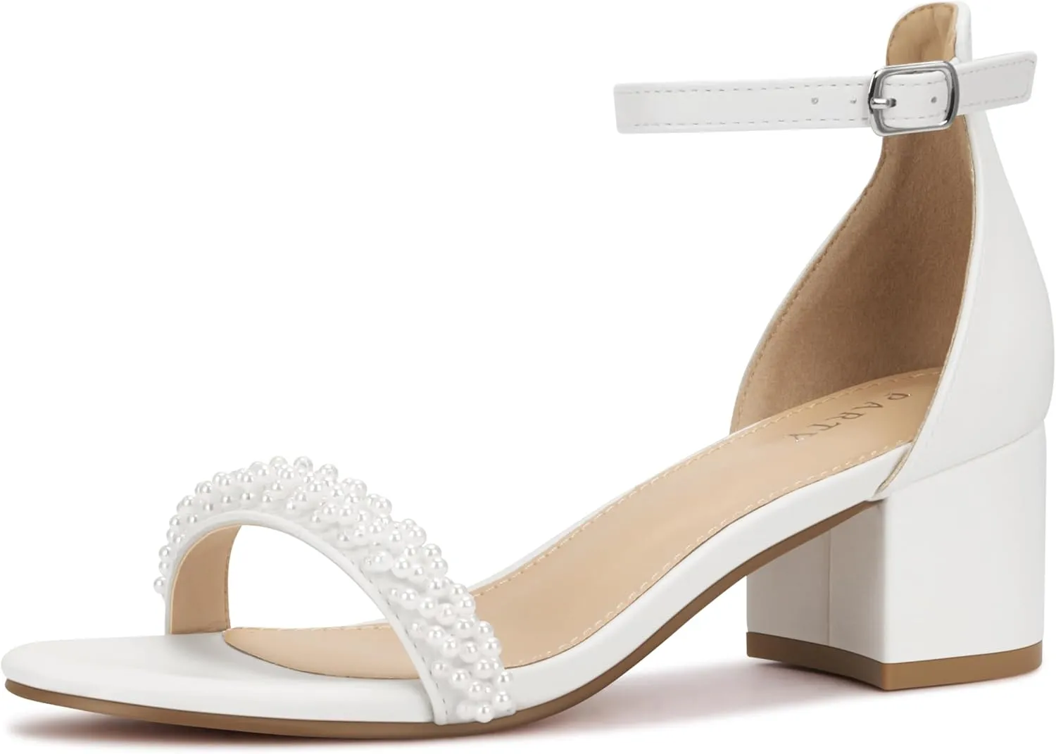 PARTY Women's Open Toe Ankle Strap Low Block Chunky Heels Sandals