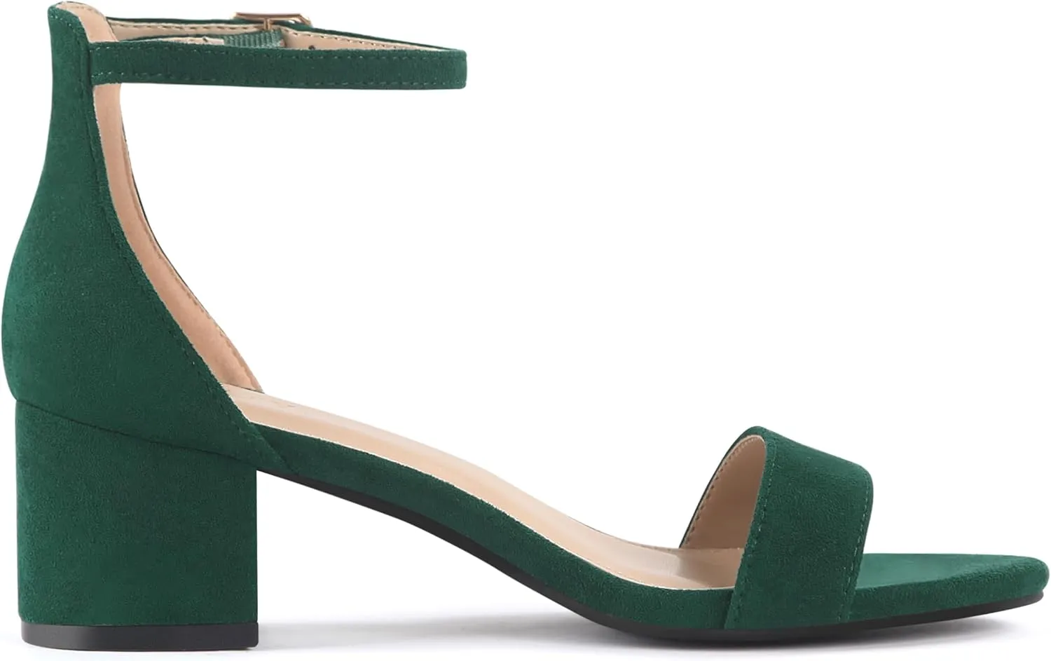 PARTY Women's Open Toe Ankle Strap Low Block Chunky Heels Sandals
