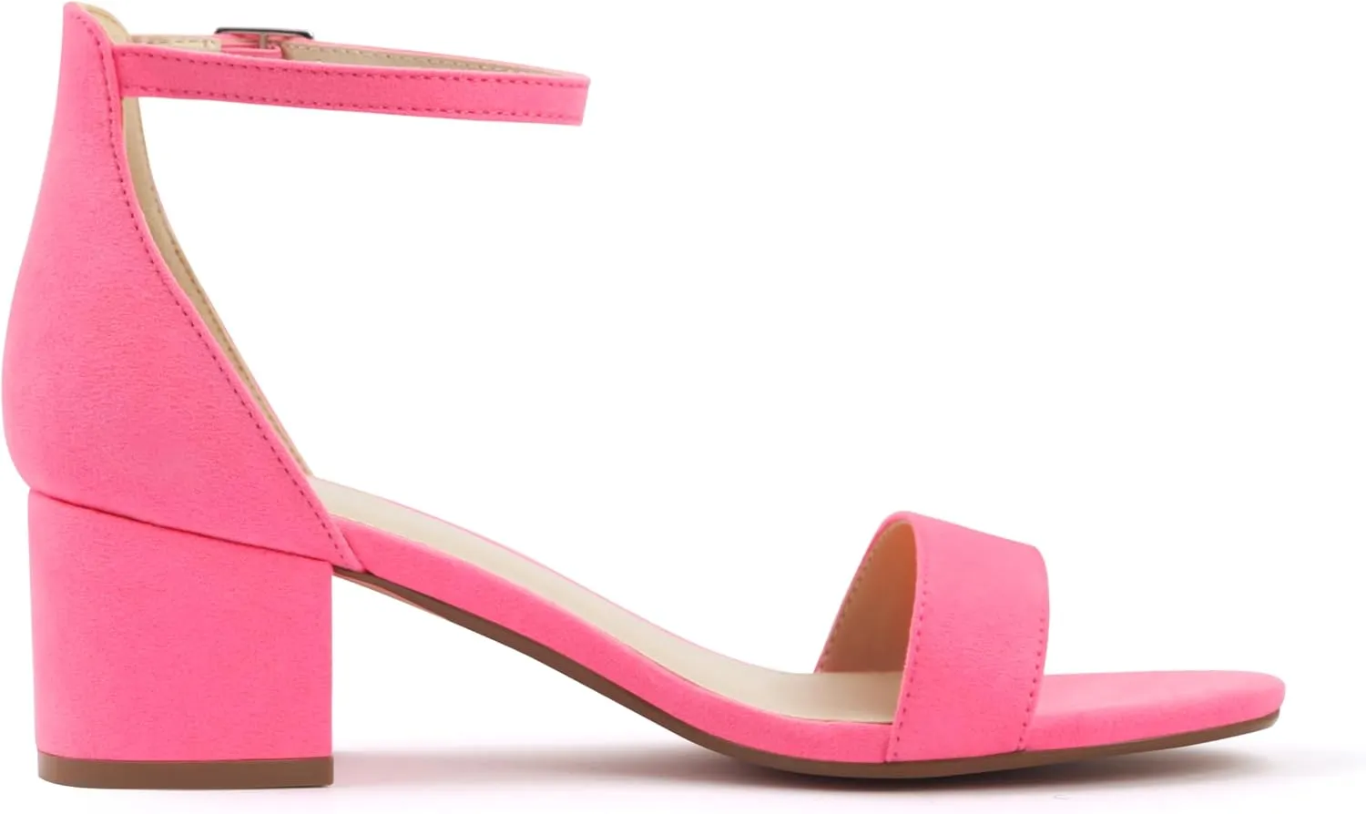 PARTY Women's Open Toe Ankle Strap Low Block Chunky Heels Sandals