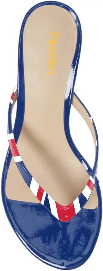 Pazzion Women Fashion Flip Flops Open Toe Low Heels Thong Sandals Casual Daily Summer Outdoor Dress Shoe Size 4-16 US