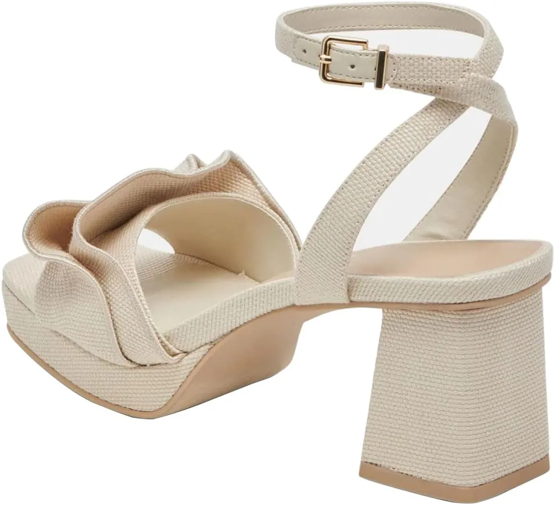 Pazzion Women Platform Square Toe Pleated Ruffle Sandal Block High Heel Strap Buckle Pumps Sexy Club Prom Casual Shoes Size 4-16 US