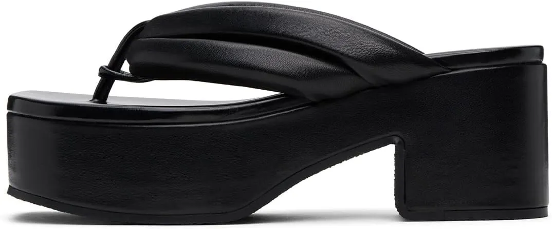 Pazzion Women's Open Toe Platform Flip Flops Slip On Chunky Mid Heel Slides Sandals Comfortable Lightweight Slippers Dress Shoes Size 4-16 US