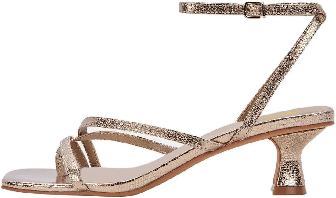 Pazzion Womens Square Open Toe Kitten Low Heel Flip Flops Strappy Buckle Thong Sandals Shoes for Daily Beach Outdoor Size 4-16 US