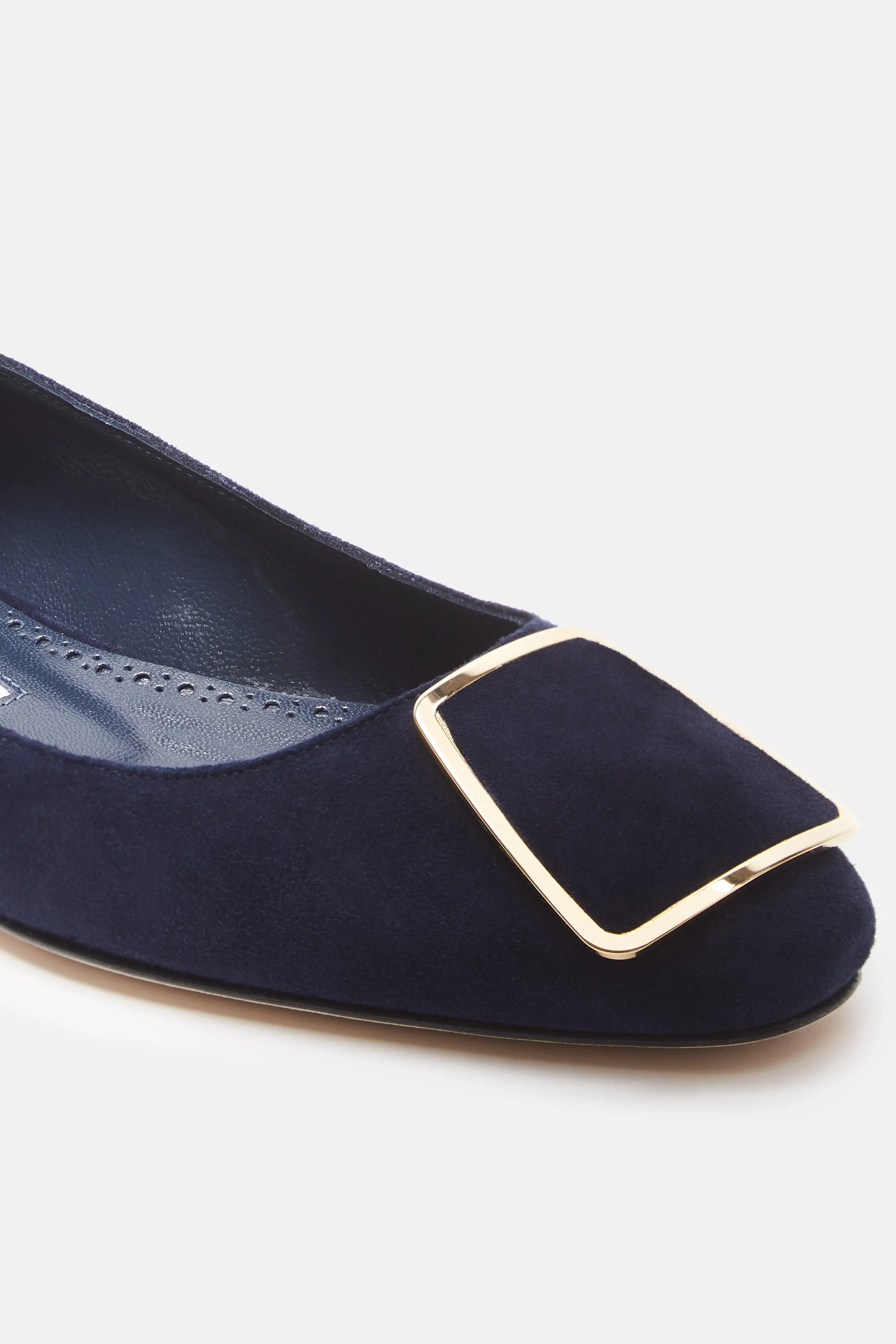 Prepu Flat - Navy Suede
