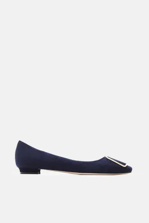 Prepu Flat - Navy Suede