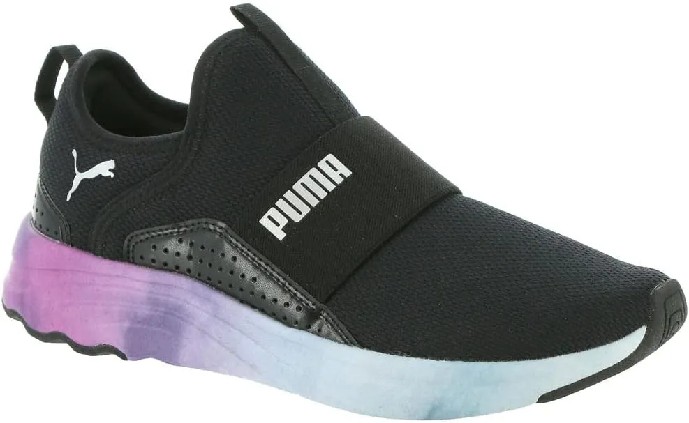PUMA Softride Sophia Slip-On Bleached Women's Sneaker 6.5 B(M) US Black-Silver
