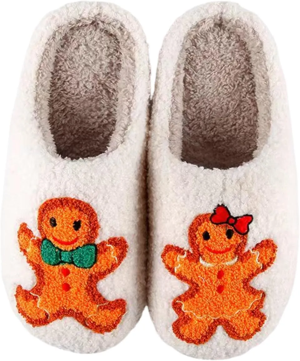 Pumpkin Halloween Slippers for Women Men Memory Foam Cozy Plush Slippers Couple Indoor Hous Slippers