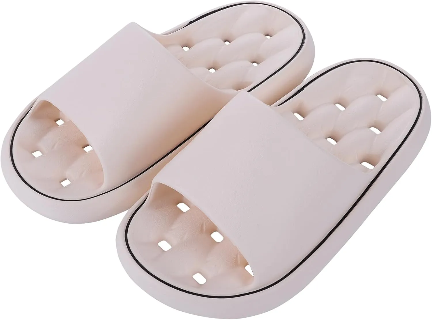 Quick Drying Shower Shoes Men Lightweight Shower Slippers with Drain Hole Soft Women Bathroom Slippers for Gym, Spa, Pool Anti-Slip Shower Shors Home Bathing Slipper Sandals