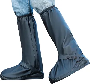 Rain Shoe Covers | Waterproof Shoe Covers for Men Women | Reusable Galoshes Overshoes (Black, Small)