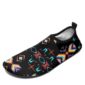 Rainy Chief Rainbow Black Kid's Sockamoccs Slip On Shoes