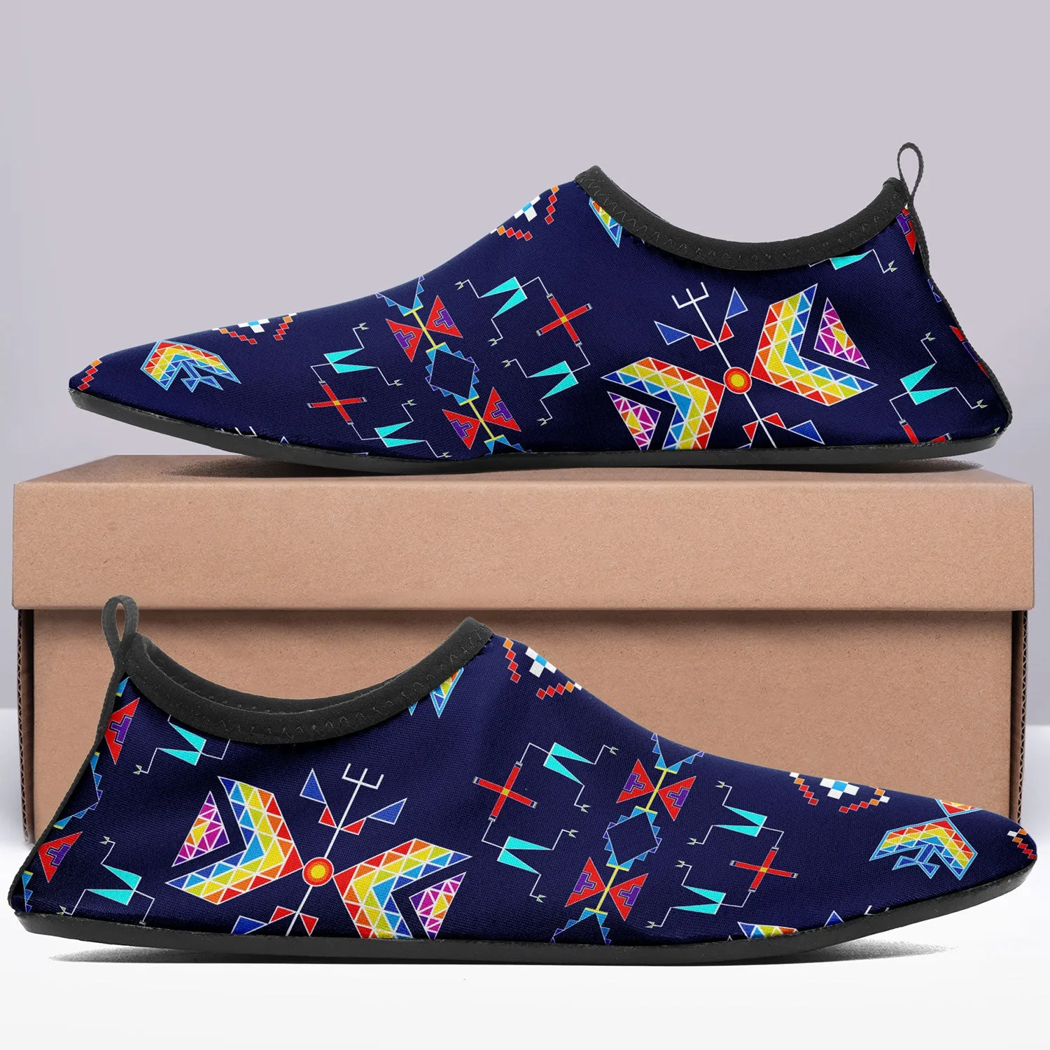 Rainy Chief Rainbow Night Lake Kid's Sockamoccs Slip On Shoes