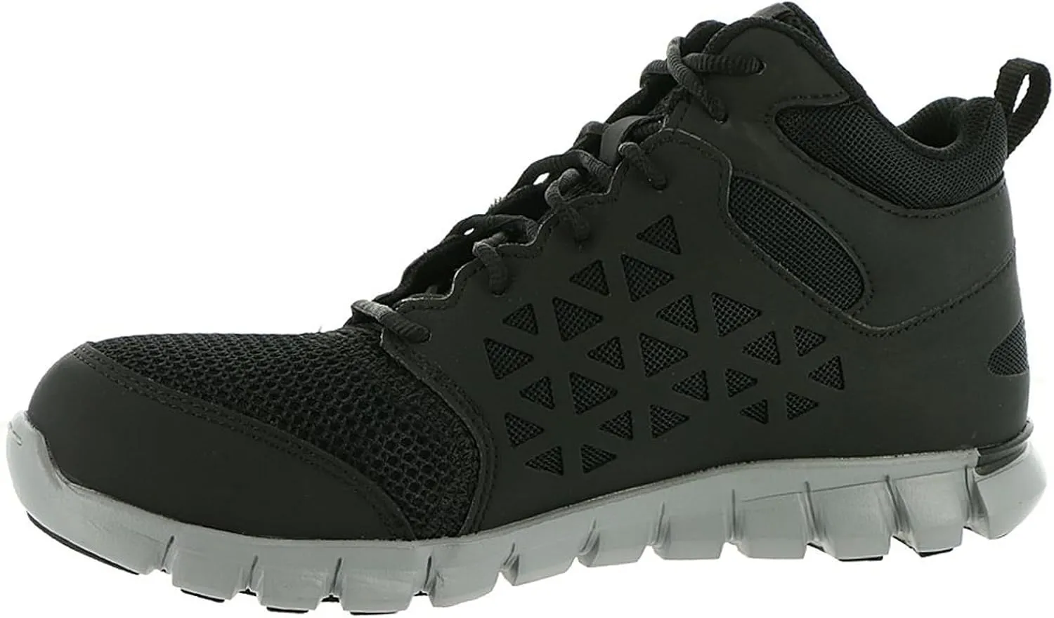Reebok Mens Sublite Cushion Mid Slip Resistant Alloy Toe Work/Duty - Black