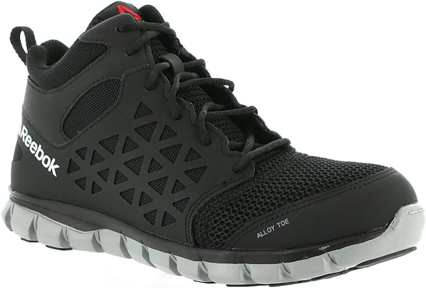 Reebok Mens Sublite Cushion Mid Slip Resistant Alloy Toe Work/Duty - Black