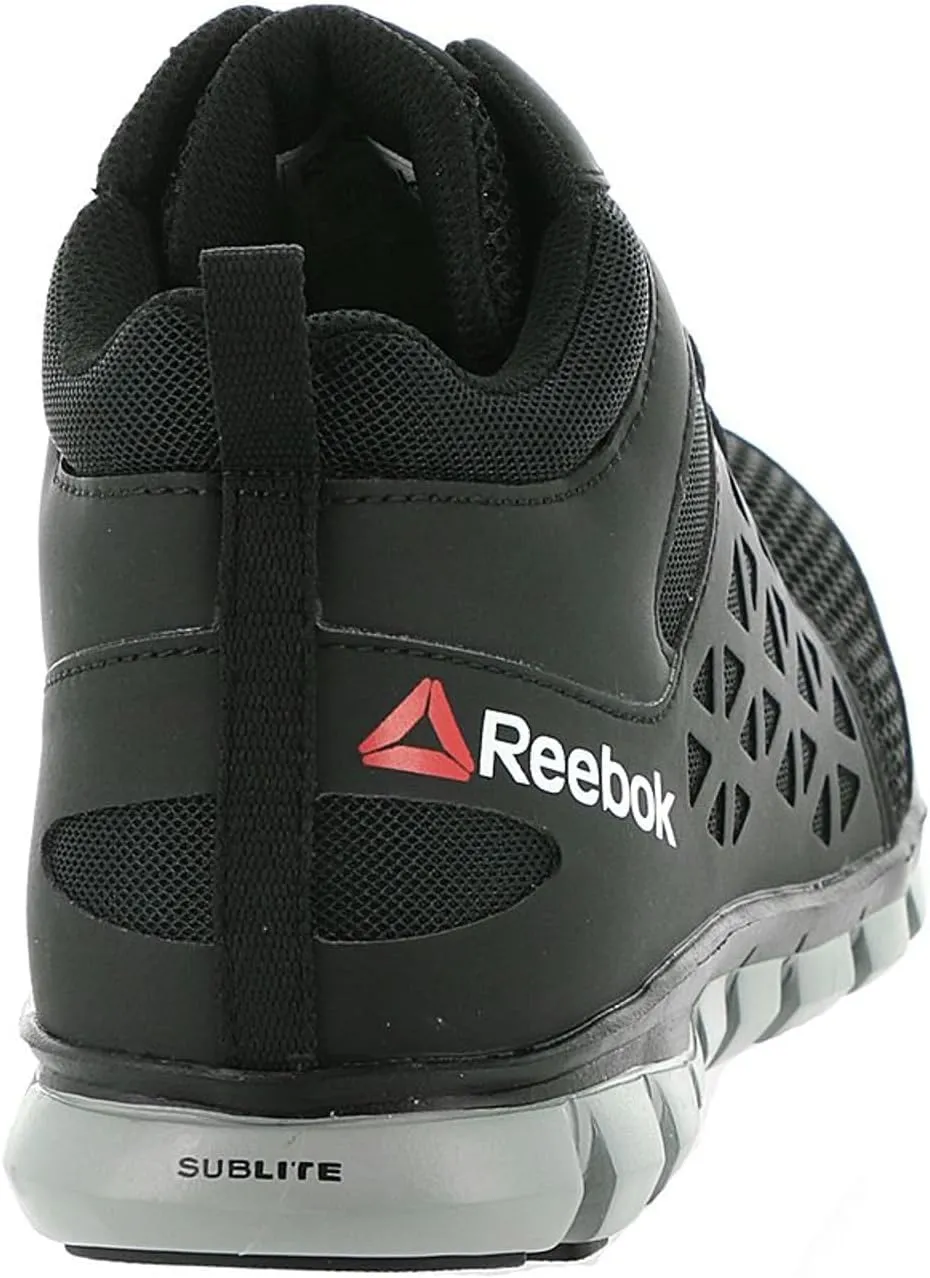 Reebok Mens Sublite Cushion Mid Slip Resistant Alloy Toe Work/Duty - Black