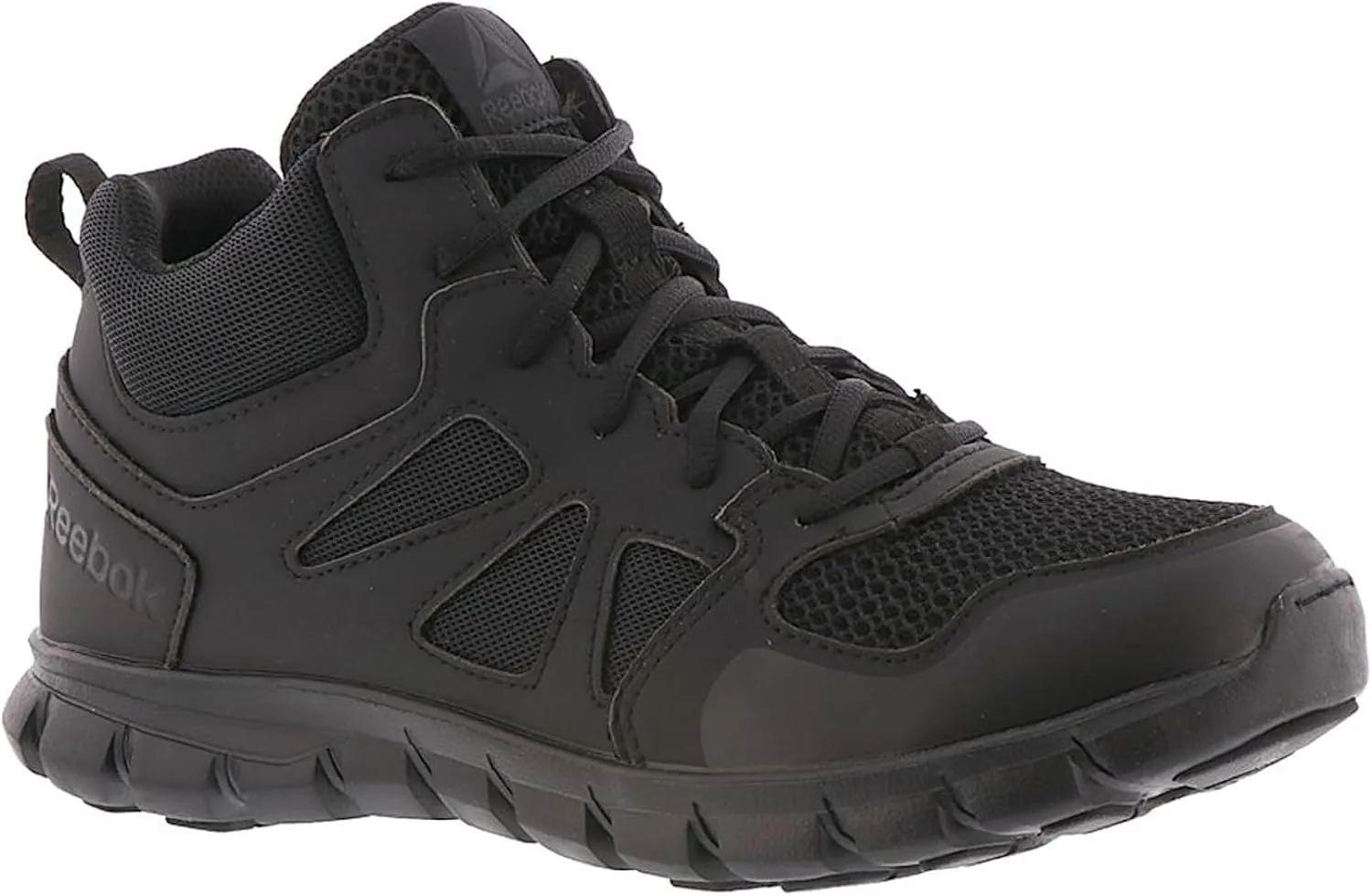 Reebok Work Men's Rb8405 Sublite Cushion Tactical Mid Cut Soft Toe Shoe Black Military
