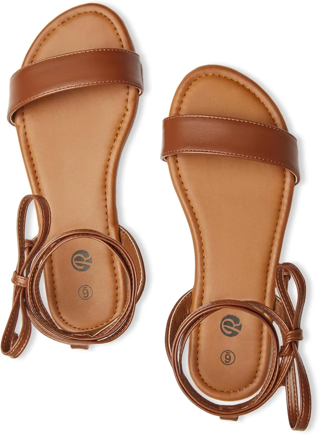 Rekayla Open Toe Tie Up Ankle Wrap Flat Sandals for Women