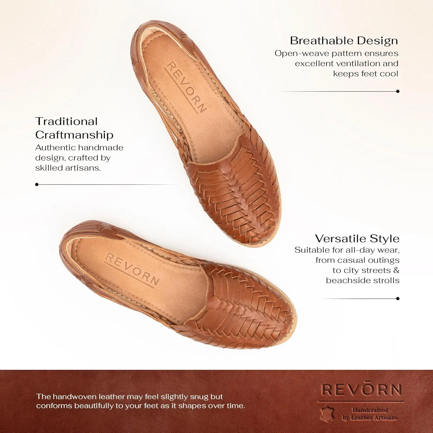 REVORN - SAINT Designer Huarache | Handcrafted Women Sandal | 100% Genuine Leather | Ultra Comfortable Insole | Flexible Sole | Sophisticated Design