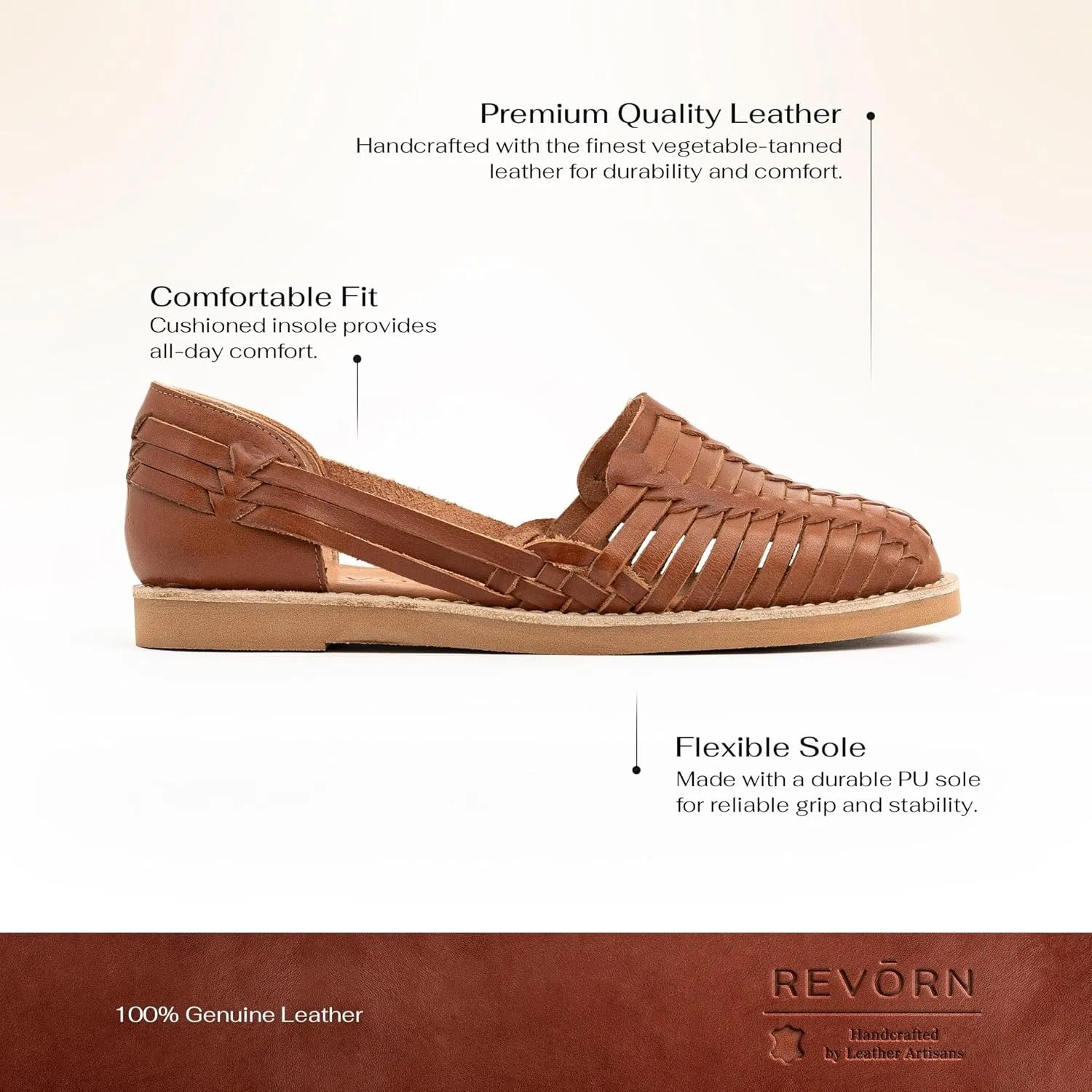 REVORN - SAINT Designer Huarache | Handcrafted Women Sandal | 100% Genuine Leather | Ultra Comfortable Insole | Flexible Sole | Sophisticated Design